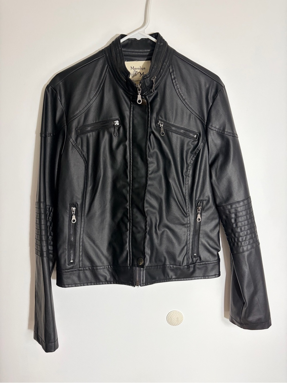 Women's Black Leather-Look Jacket